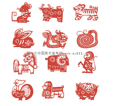 剪紙素材 - 美術(shù)高考網(wǎng) 2015101708