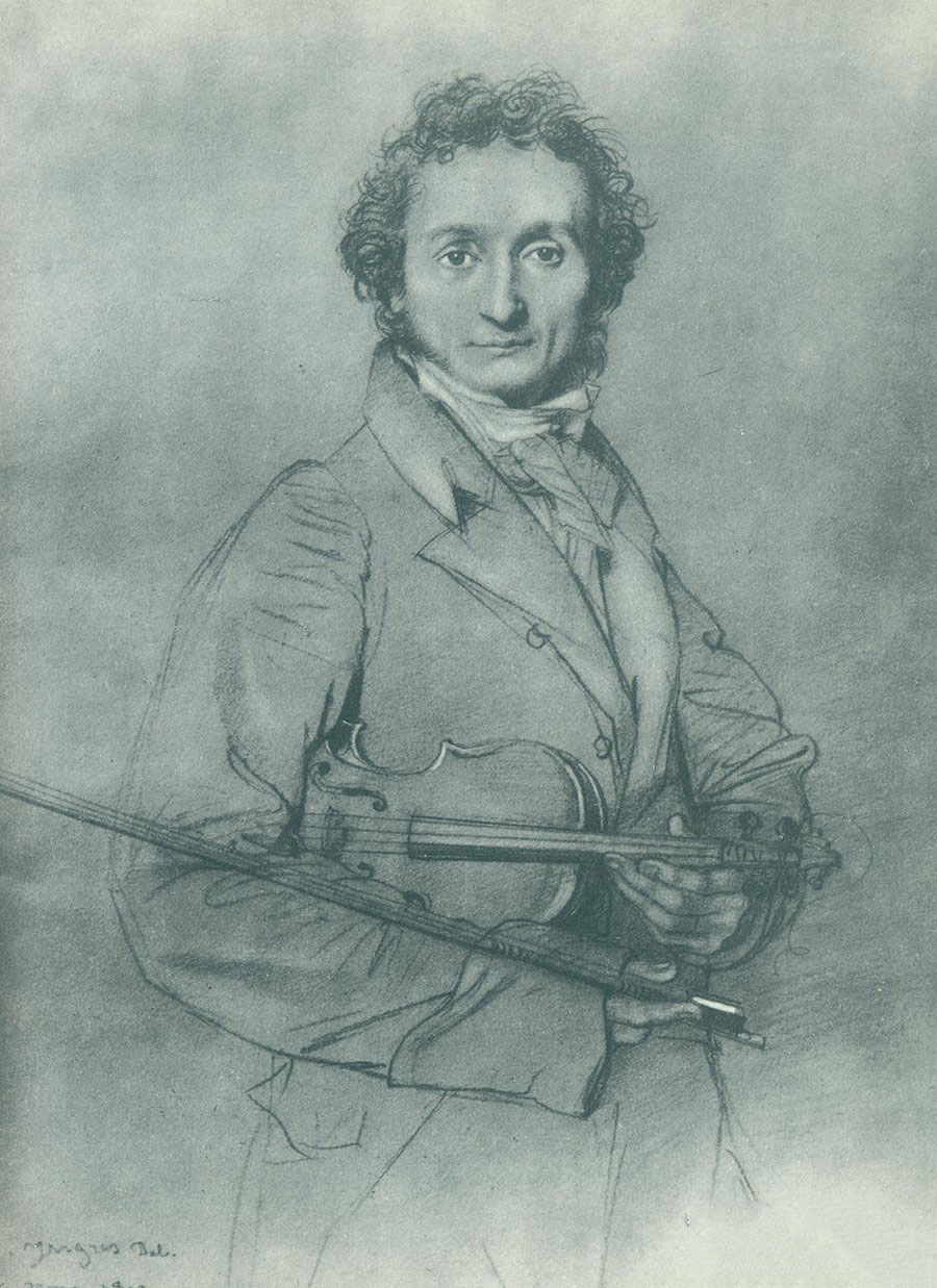 素描：尼可洛·帕格尼尼，畫家：讓-奧古斯特-多米尼克·安格爾