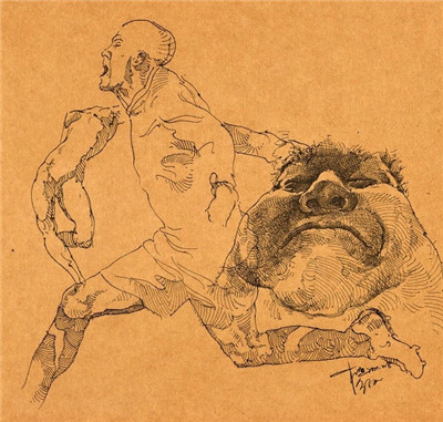 好畫不一定都是畫在畫紙上 牛皮紙上的速寫你可見過