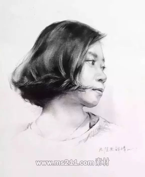 不同角度的素描頭像-51美術(shù)網(wǎng)