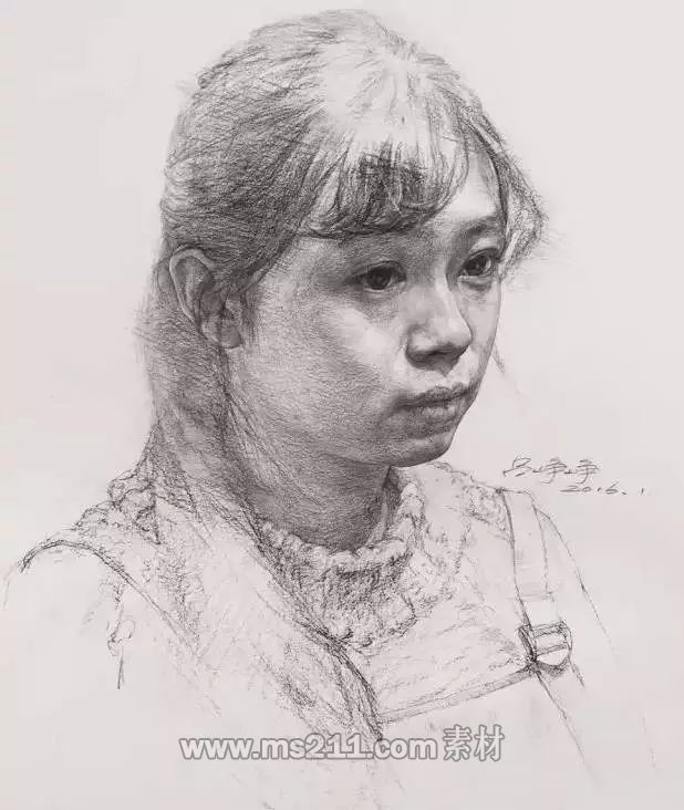 不同角度的素描頭像-51美術(shù)網(wǎng)
