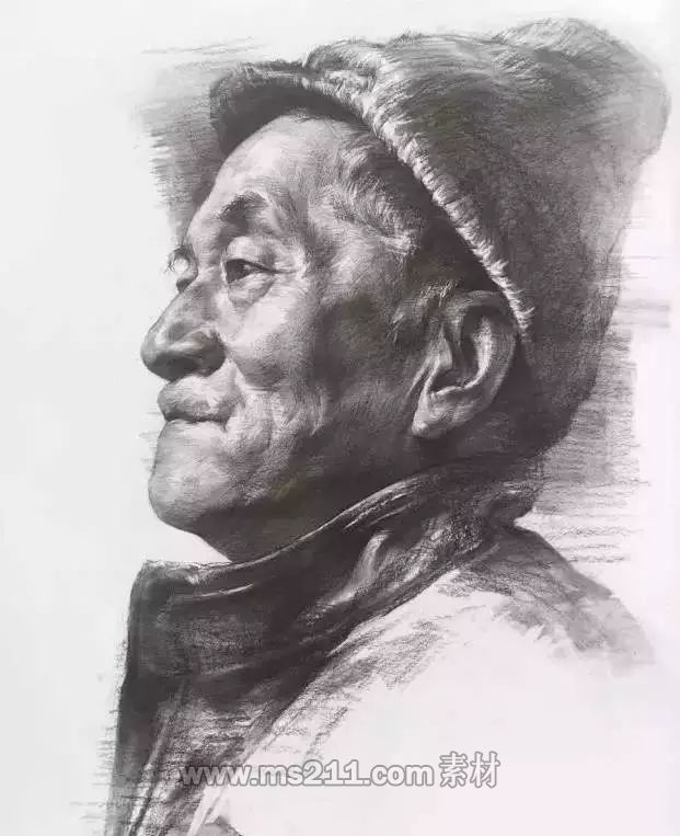 不同角度的素描頭像-51美術(shù)網(wǎng)