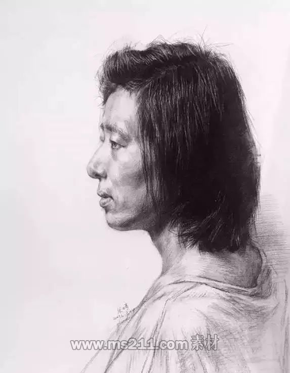 不同角度的素描頭像-51美術(shù)網(wǎng)