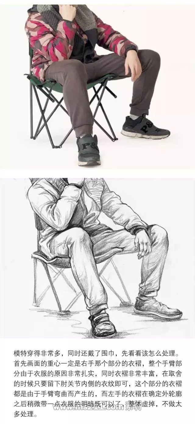 速寫人物：衣褶穿插的表現(xiàn)方法_05.jpg